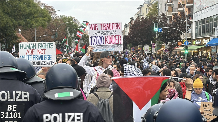 Police in Germany use tear gas on protesters at pro-Palestine rally in Berlin