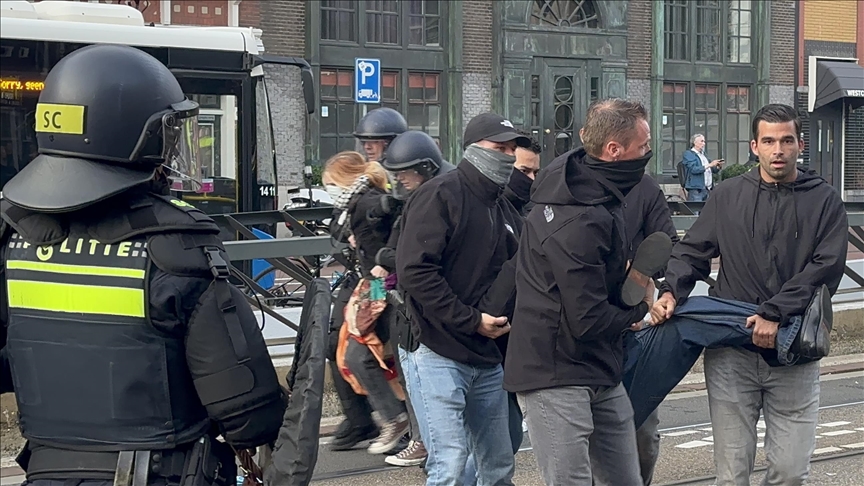 Dutch police detain pro-Palestinian protesters on 1st anniversary of Israel-Hamas war