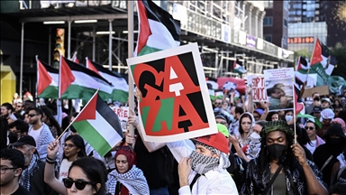 Pro-Palestinian protesters gather in New York on 1st anniversary of Israel-Hamas war