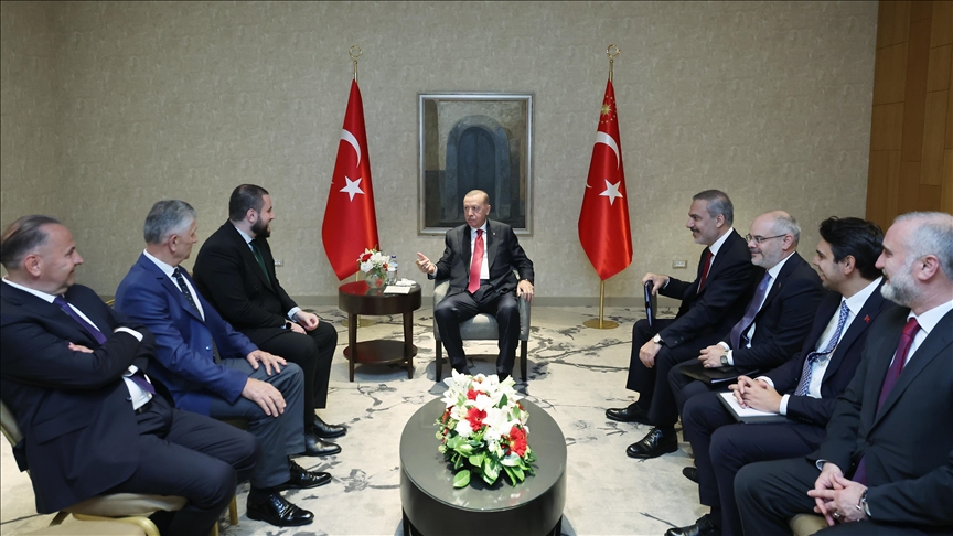 Turkish President Erdogan meets community leaders of Muslim-majority Sandzak region in Serbia