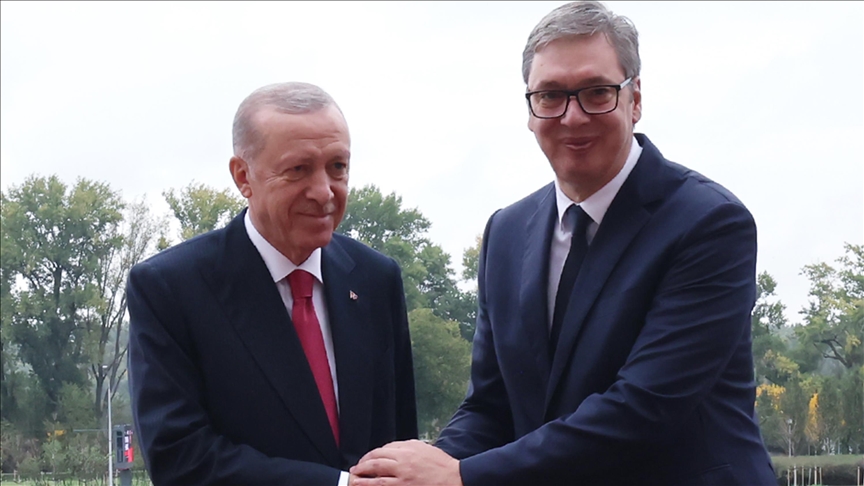 Turkish president welcomed by his Serbian counterpart with official ceremony in Belgrade