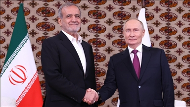 Russia's Putin, new Iranian President Pezeshkian hold first in person meeting in Turkmenistan