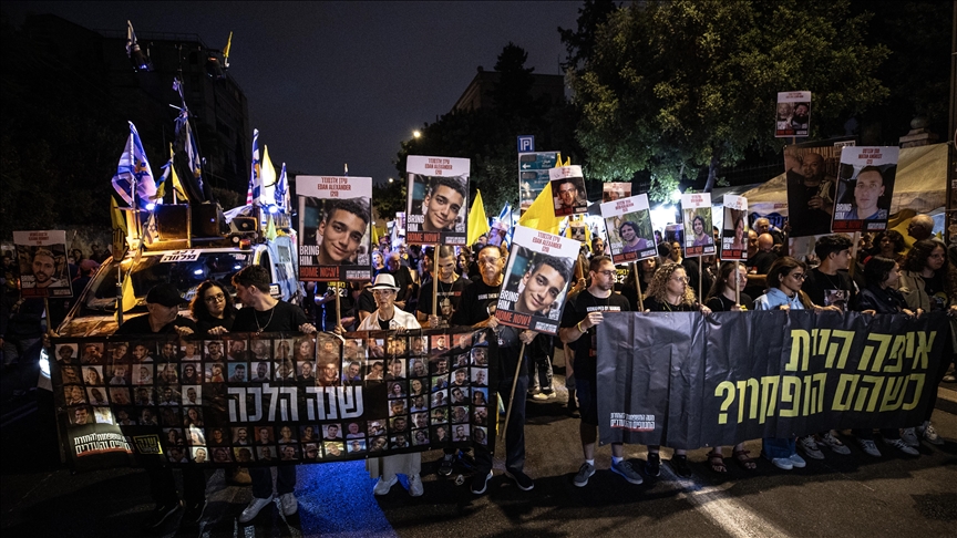 Families of Israeli hostages block main street in Tel Aviv demanding hostage swap deal with Palestinian factions