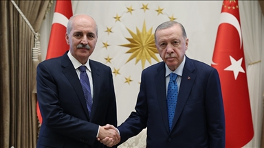 Cumhurbaşkanı Erdoğan, TBMM Başkanı Kurtulmuş'u kabul etti