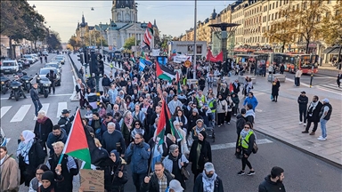 İsrail'in Gazze ve Lübnan'a saldırıları Stockholm'de  protesto edildi