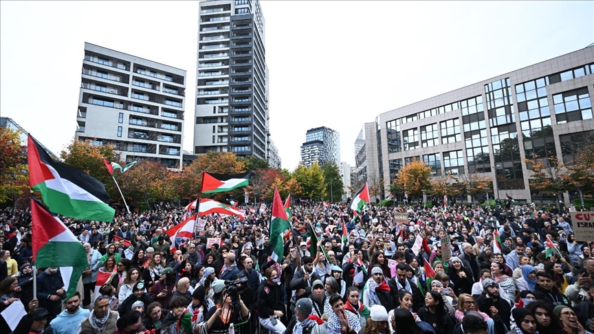 Bruxelles : Des milliers de manifestants protestent contre l'agression israélienne sur Gaza et le Liban