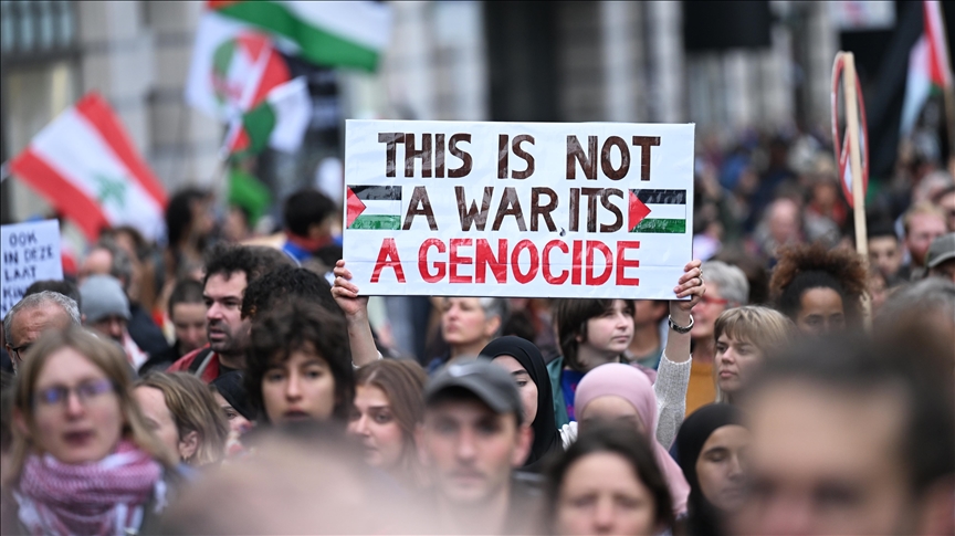 Thousands rally in Brussels to demand cease-fire in Gaza, Lebanon