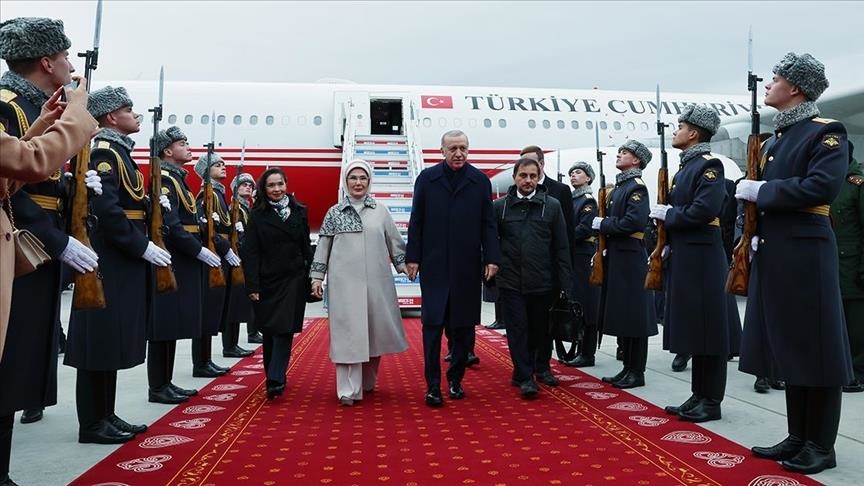 Turkish president arrives in Russian city Kazan to attend BRICS summit