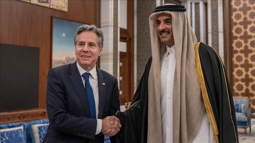 Qatar’s emir, US secretary of state discuss mediation efforts for cease-fire in Gaza, Lebanon