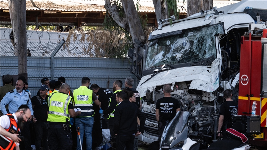 Dozens injured in truck ramming in central Israel -Police say truck slams into bus station near Tel Aviv