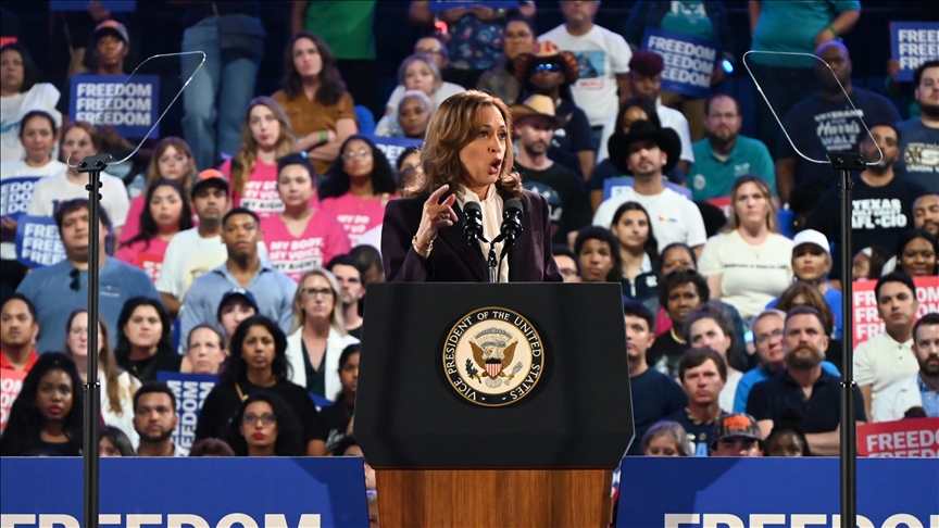 Pro-Palestine protesters interrupt US vice president's speech in Michigan