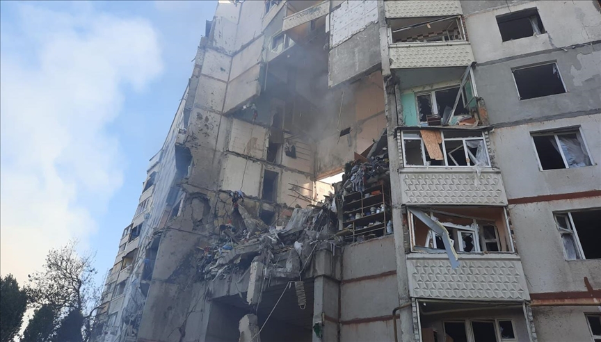 Ukraine accuses Russia of striking 9-story building in city of Kharkiv