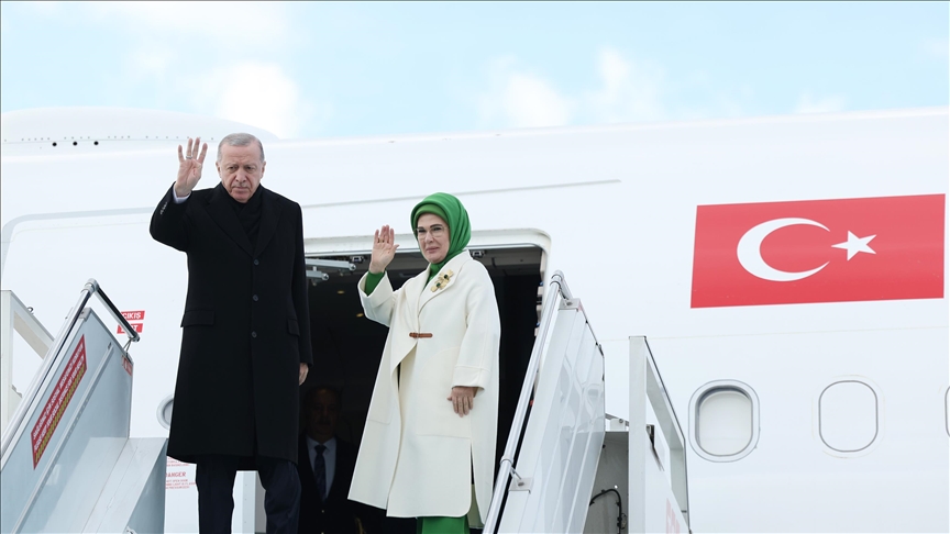 Turkish president arrives in Kyrgyzstan to attend Turkic summit