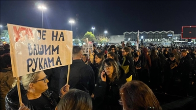 Thousands of Serbians protest over deadly collapse of railway station awning