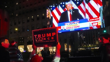 Supporters celebrate over Trump's victory in US presidential election