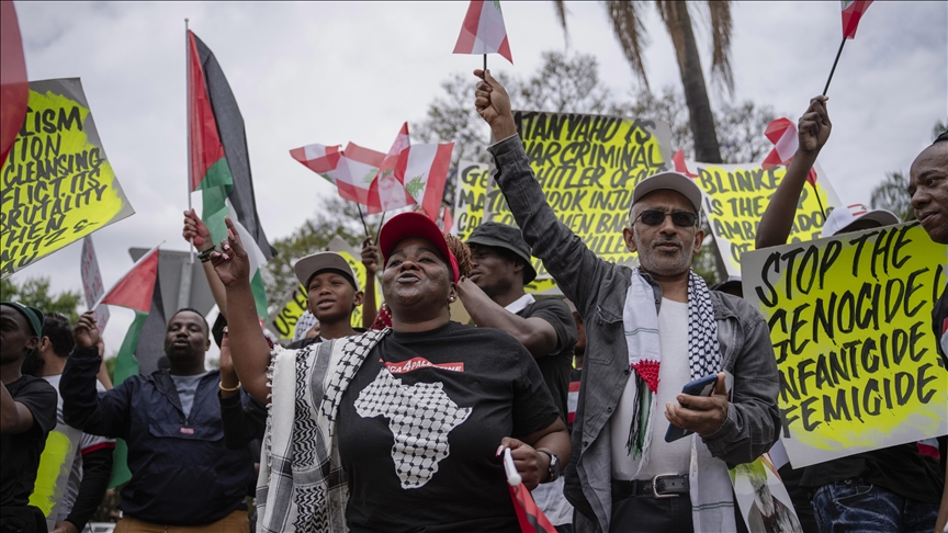 South Africans protest against Israeli attacks on Gaza, Lebanon