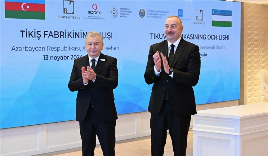 Президенты Азербайджана и Узбекистана открыли швейную фабрику в Ханкенди