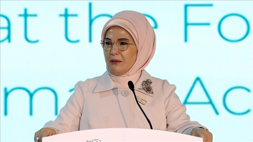 Türkiye's first lady vows continued fight till all people 'oppressed' by Israel find peace