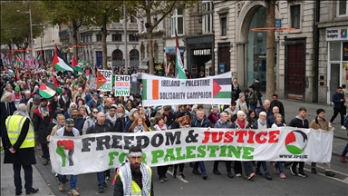 'Stop funding genocide': People in Ireland protest against sale of Israeli bonds