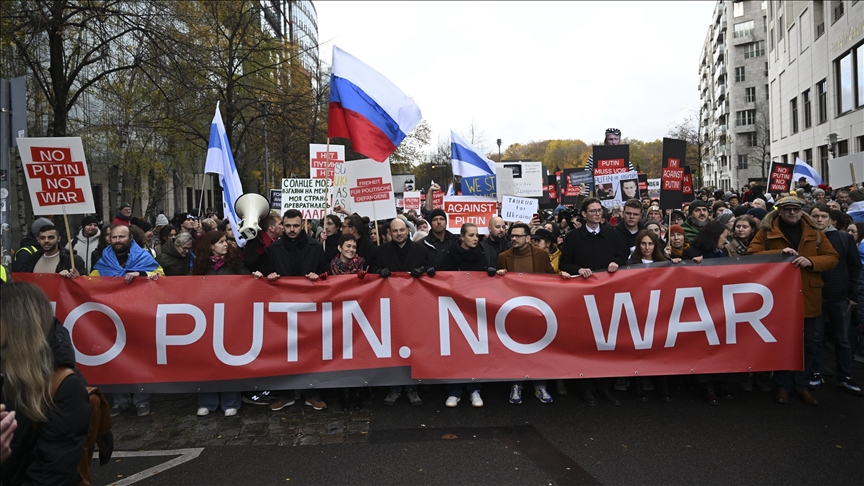 Around 2,000 people protest in Berlin over Russia's war on Ukraine