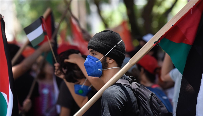 Propalestinski protest tokom samita lidera G20 u Rio de Janeiru