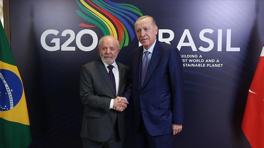 Turkish President Erdogan meets with Brazil’s Lula at G20 Leaders’ Summit