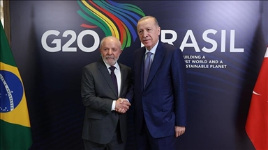 Turkish President Erdogan meets with Brazil's Lula at G20 Leaders’ Summit