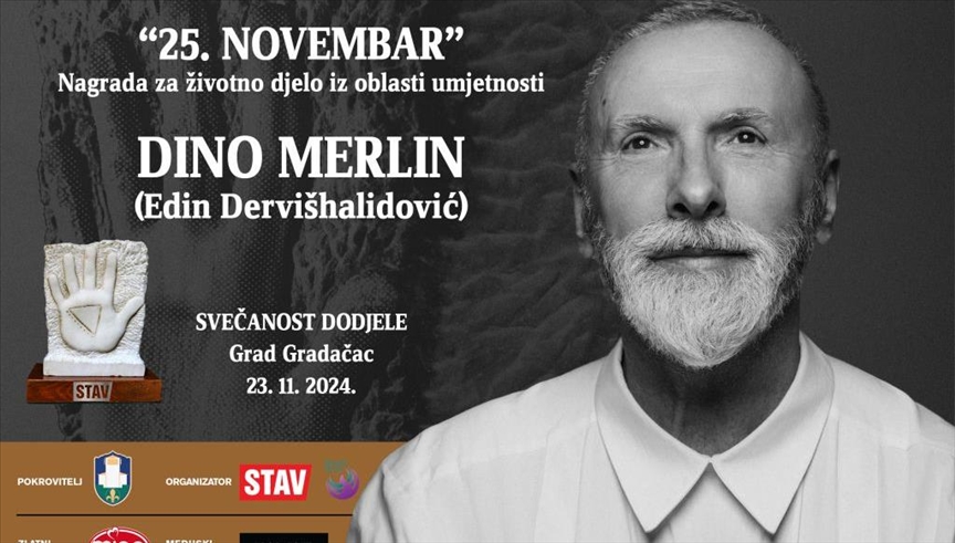 Nagrada “25. novembar” za životno djelo: Laureat Dino Merlin fond poklanja za dječije igralište