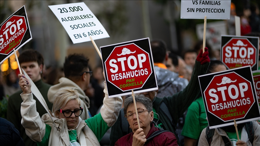 Tens of thousands protest in Barcelona over high housing costs