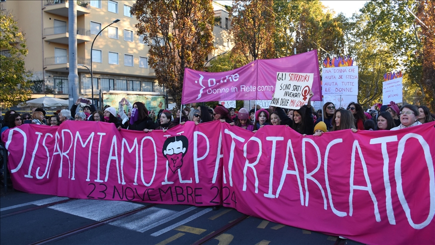 Hundreds of thousands protest violence against women in Italy