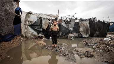 Heavy rains add to plight of displaced civilians in Gaza amid Israeli war