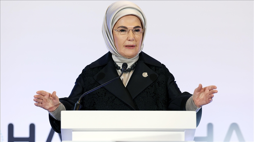 La esposa del presidente de Türkiye llama a un alto el fuego inmediato en la Franja de Gaza