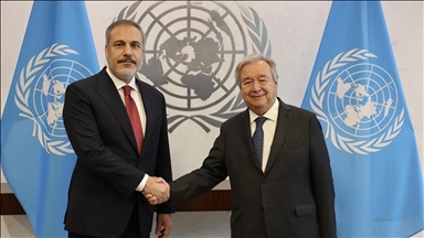 Turkish foreign minister, UN chief discuss developments in Syria