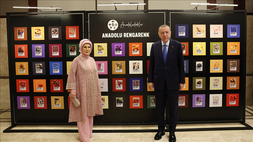 Cumhurbaşkanı Erdoğan, eşi Emine Erdoğan ile "Anadoludakiler Projesi" sergisini ziyaret etti
