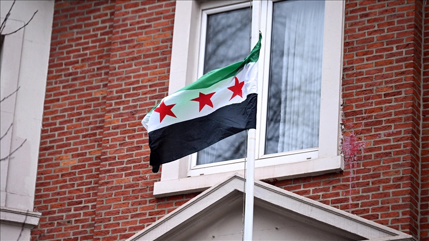 Syrian opposition flag raised at embassy in Brussels
