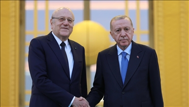 Turkish president welcomes Lebanese premier with official ceremony