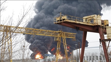 Russian oil refinery in southern Rostov region catches fire after Ukrainian airstrike