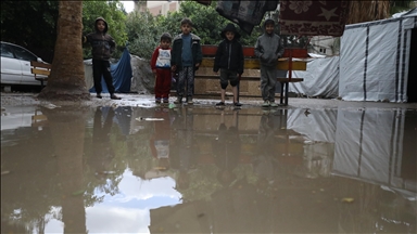 Heavy rain, freezing cold worsen living conditions for Palestinians in war-torn Gaza