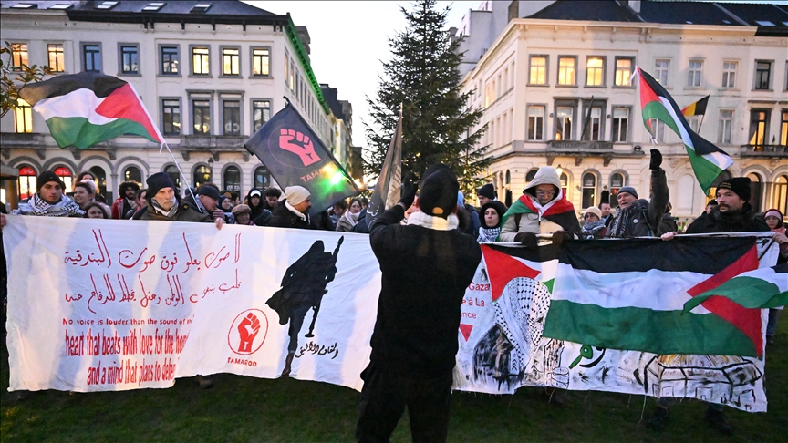 Protest held in front of European Parliament for release of Palestinian doctor by Israel