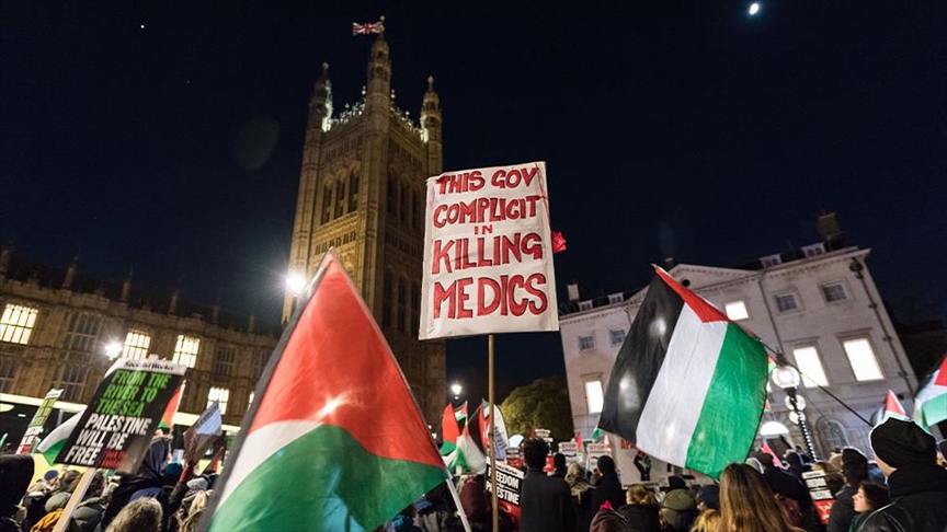 London protest demands government protect health care workers in Gaza