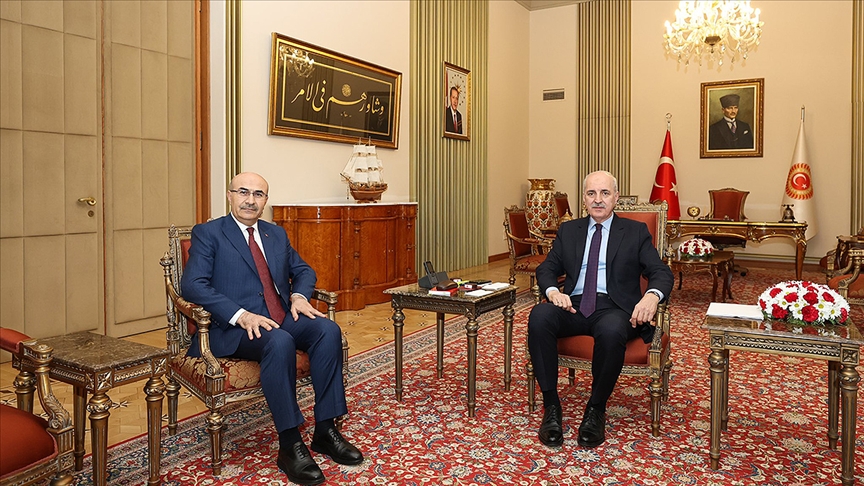 TBMM Başkanı Kurtulmuş, Emniyet Genel Müdürü Mahmut Demirtaş'ı kabul etti 