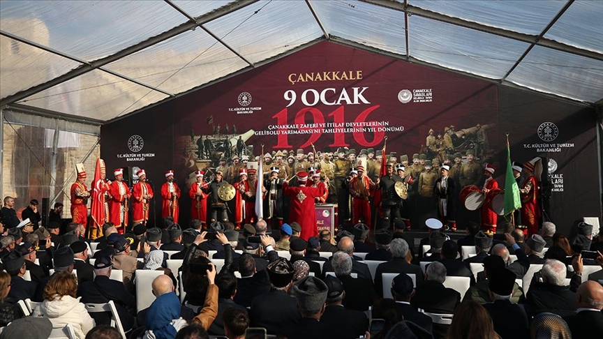 İtilaf Devletleri'ne bağlı güçlerin Gelibolu Yarımadası'ndan tahliyesinin 109. yıl dönümünde tören yapıldı