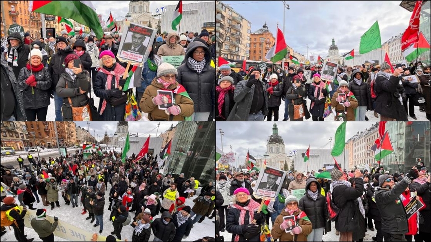 İsrail'in Filistin'de okulları ve hastaneleri bombalaması İsveç'te protesto edildi İsrail'in Filistin'de okulları ve hastaneleri bombalaması İsveç'te protesto edildi