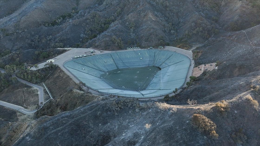 AA, Los Angeles yangınlarında gündem olan boş su rezervuarlarını görüntüledi