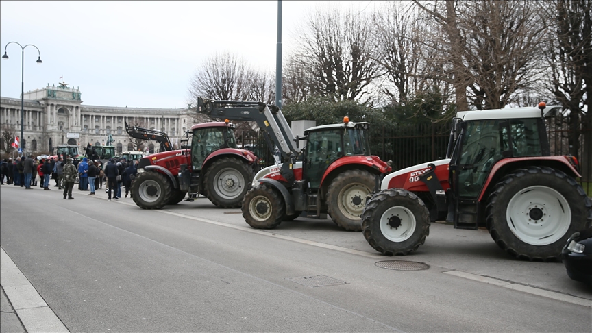 Farmers protest in Austria against the Mercosur free trade agreement with South American countries