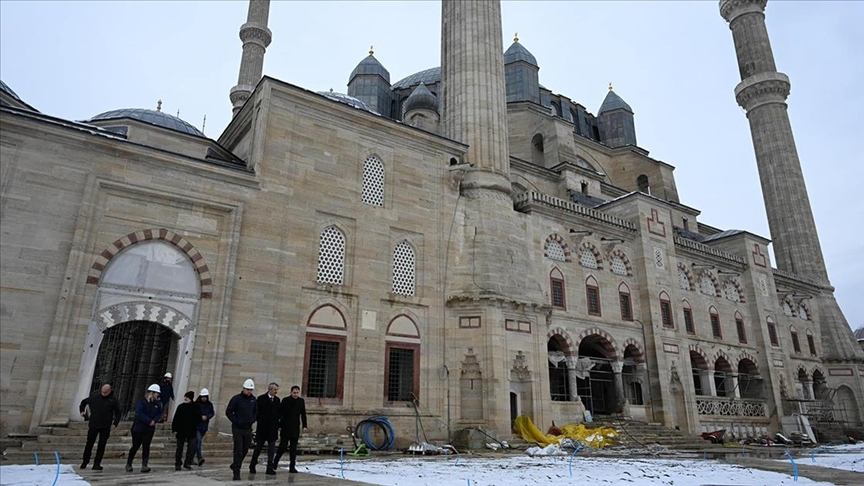 Selimiye Camisi'nde restorasyon çalışmaları sürüyor