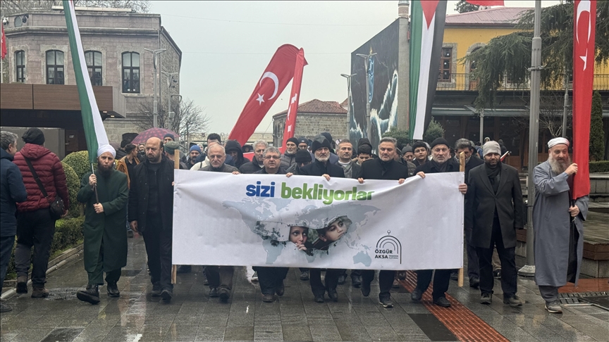 Bazı illerde Filistin'e destek yürüyüşü düzenlendi