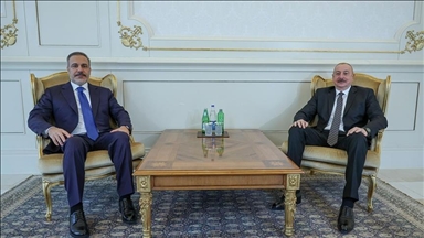 Turkish foreign minister received by Azerbaijani president in capital Baku