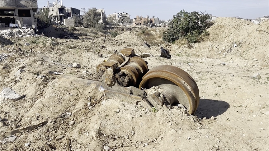 Gazze'de İsrail ordusuna ait askeri araç kalıntıları görüntülendi