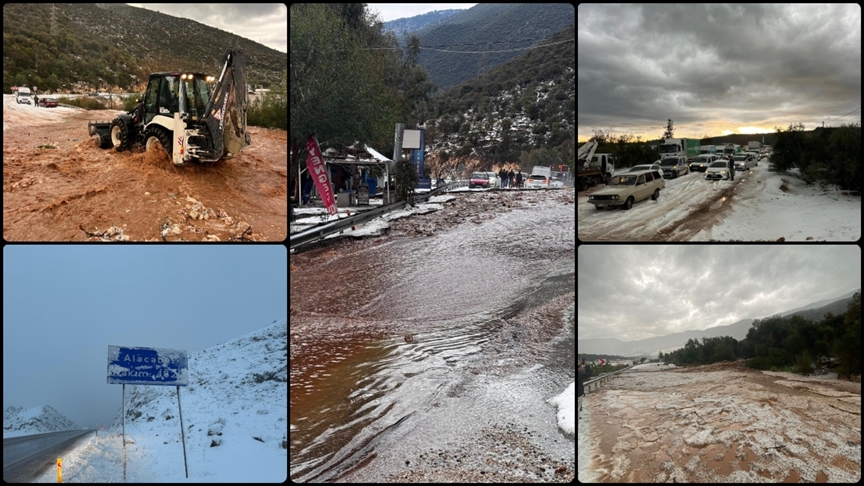 Antalya'da sağanak ve dolu etkili oldu 